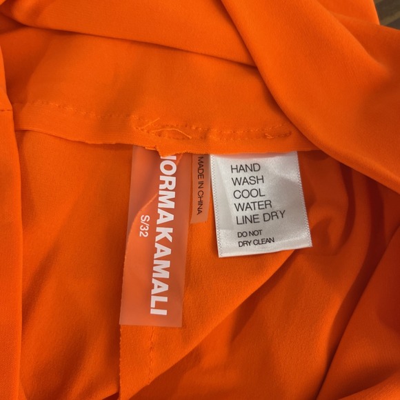 Norma Kamali Bright Orange Spat Split Flare Leggings Womens Size S Stretch Bold - Picture 9 of 9